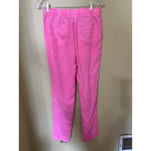 Lilly Pulitzer Linen Pants XS Pink Drawstring Beach Boho Chic Resort - Picture 7 of 11